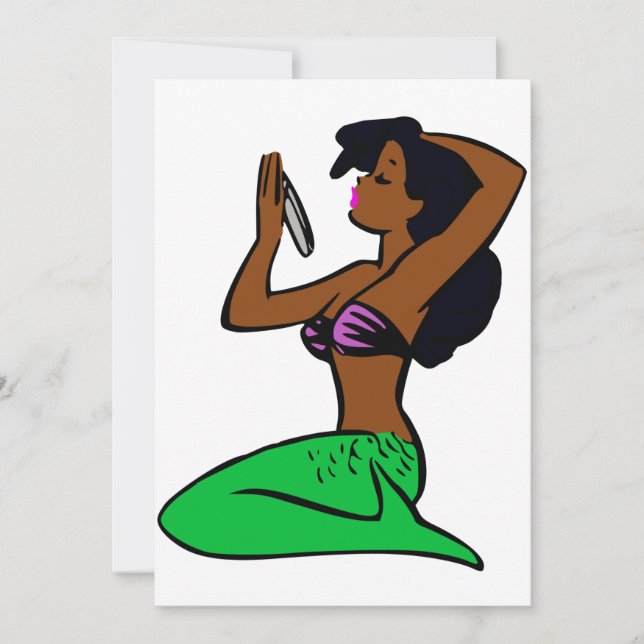 Invitation sirène vintage africaine (Devant)