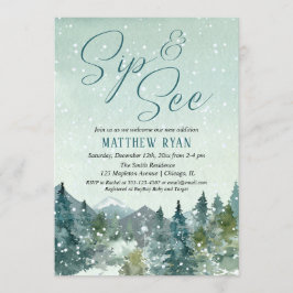 Invitation Sirotez un verre d'hiver rustique et voyez, rejoig