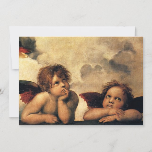 Invitation Sistine Madonna Angels par Raphael Mariage (Devant)
