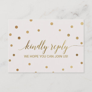 Invitation Site de Mariage Gold Pois RSVP