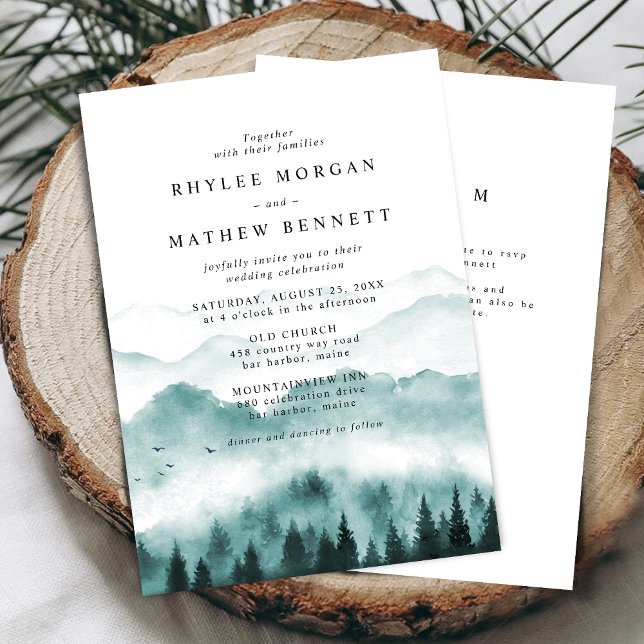 Invitation Site de mariage Mountain Pine (Créateur téléchargé)