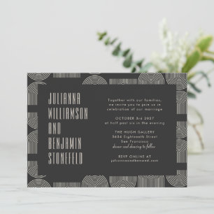 Invitation Site Mariage de lignes d'arche noire géométrique m