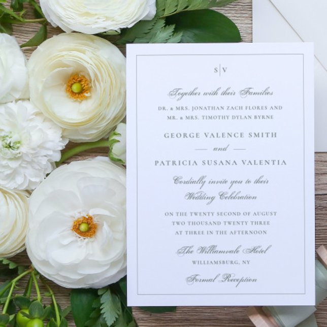 Invitation Site Mariage de Monogrammes élégants encadrés par  (Créateur téléchargé)