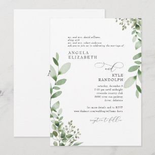 Invitation Site Web de Mariage à la Végétation Élégante en Ca