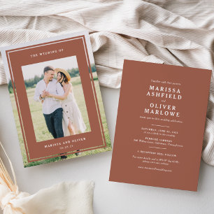 Invitation Site Web de Mariage Photo Cadre Double Face