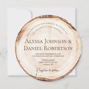 Invitation Site web du code WIth de Bois Rustique Mariage