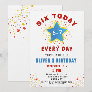 Invitation Six aujourd'hui 6 7 Chaque jour Meme Star 6e anniv