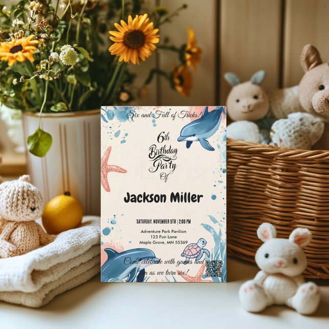 Invitation Six et Plein de Tricks 6e anniversaire Indigo & Co (Créateur téléchargé)