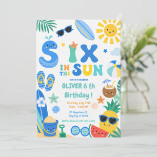 Invitation Six in the Sun 6e Anniversaire