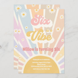 Invitation Six Is A Vibe Boho Sunshine 6e fête d'anniversaire