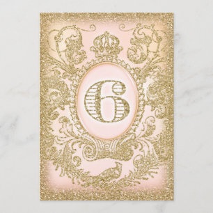 Invitation Sixième anniversaire une fois à une fois Princesse