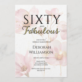 Invitation Sixty and Fabulous Black Pink 60th Birthday Party