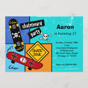 Invitation Skateboard Anniversaire