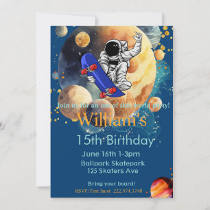 Invitation Skateboard Anniversaire, Astronaut Anniversaire, E