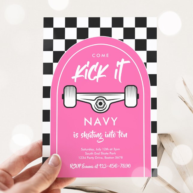 Invitation Skateboard Come Kick It Urban Sport Fête d'anniver (Créateur téléchargé)