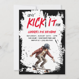 Invitation Skateboard Photo Grunge Skate Boy Anniversday Part