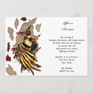 Invitation Skeleton à travers le Wall Halloween Party