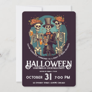 Invitation Skeleton Adulte Halloween Costume Cocktail Party