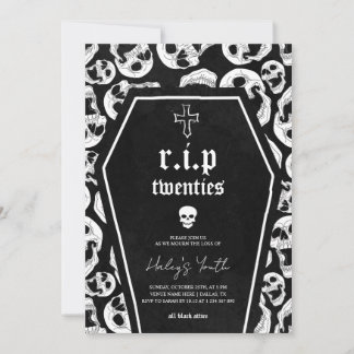 Invitation Skeleton RIP Twenties 20s Funny 30th Birthday