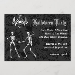 Invitation Skeletons glamour Halloween Costume Party