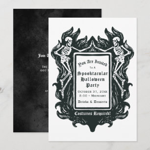Invitation Skeletons gothiques Spooktacular Halloween Invitat