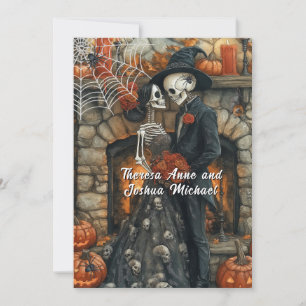 Invitation Skeletons Mariages d'Halloween Bat araignée noire