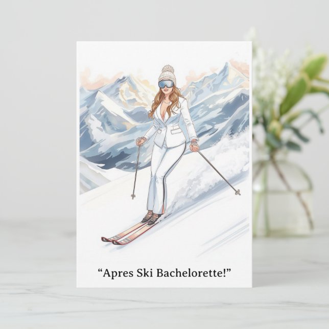 Invitation Ski Bachelorette Weekend Bride on the Slopes (Debout devant)