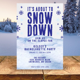 Invitation Ski d'hiver Snow Snowflake Bachelorette