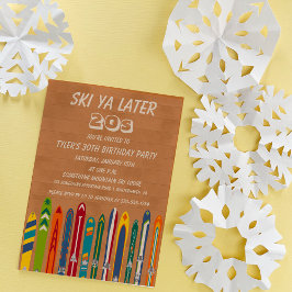 Invitation Ski Ya Later Any Decade Retro Skiing Birthday