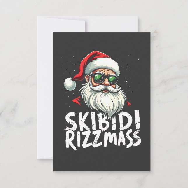 Invitation Skibidi Rizzmas Drôle Gen Alpha Argot Noël   (Devant)