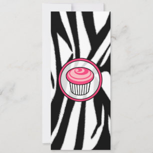 Invitation Skinny Cupcake rose - Zebra Print
