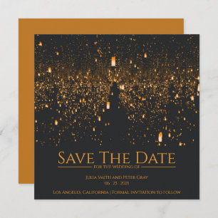 Invitation Sky Lights Enregistrer Le Mariage Date