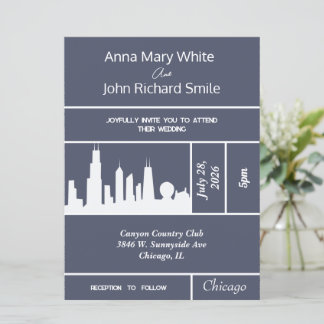 Invitation Skyline Elegant Chicago City