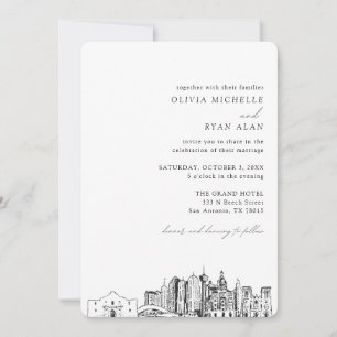 Invitation Skyline élégante du Mariage de San Anto