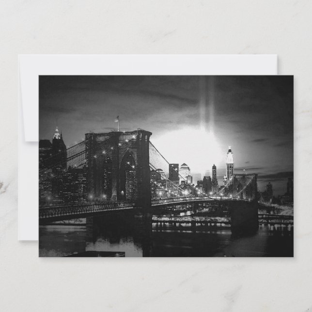 Invitation Skyline New York en noir et blanc (Devant)
