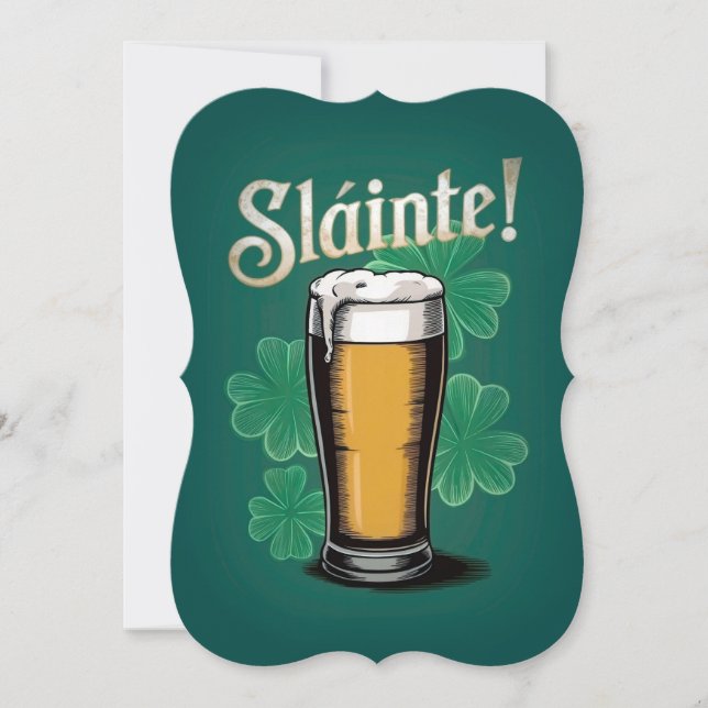 Invitation Slàinte ! Saint Patrick's Day Pint of Beer on Gree (Devant)
