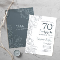 Slate Blue White Surprise 70e fête d'anniversaire
