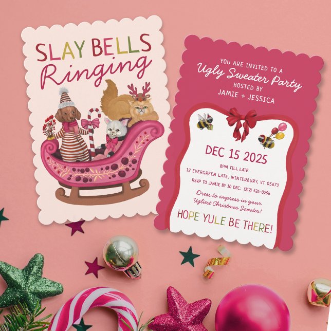 Invitation Slay Bells sonnant vilaine fête de Noël (Créateur téléchargé)