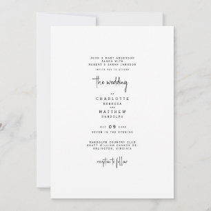Invitation Sleek & Simple Les Deux Définit Parents Mariage