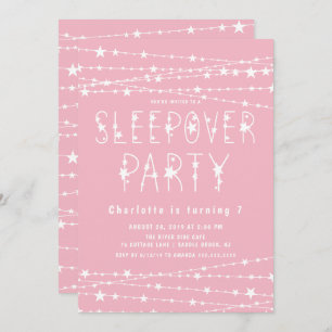 Invitation Sleepover Stars Anniversaire