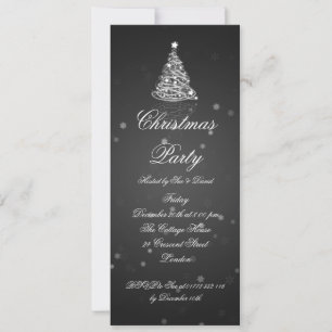 Invitation Slim Party Arbre moderne élégant Noir