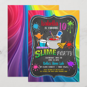 Invitation Slim Time Primaire Rainbow Birthday Party Invitati