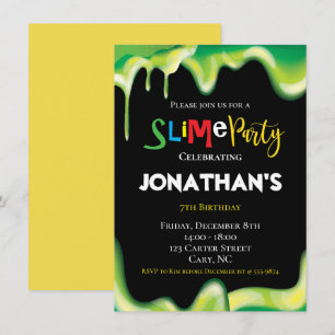 Invitation Slime Fun Children fête d'anniversaire