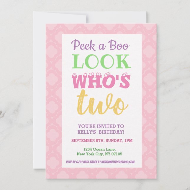 Invitation Slogans d'invitation pour le 2e anniversaire (Devant)