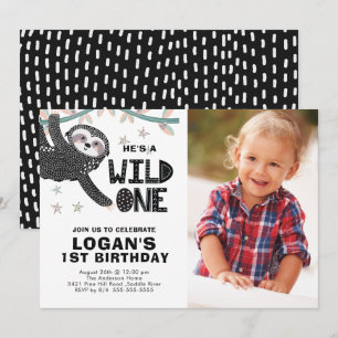 Invitation Sloth 1er anniversaire Photo Anniversaire Invitati