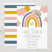 Sloth Maman & Baby avec Happy Rainbow Baby shower
