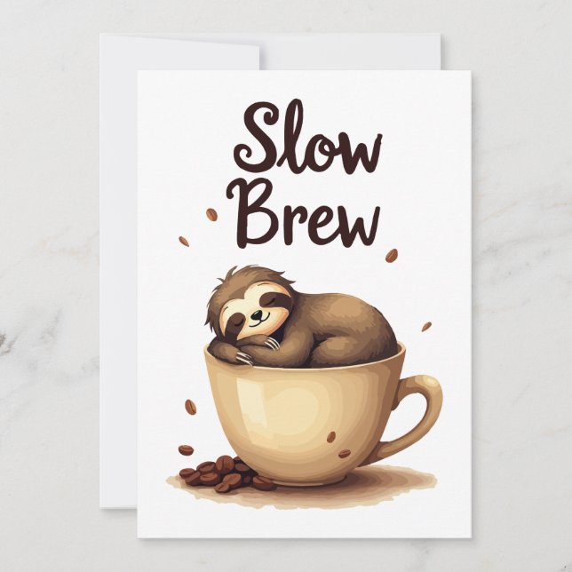 Invitation Slow Brew Coffee Sloth (Devant)