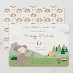 Invitation Slumberkins Baby Shower en forêt de Bigfoot