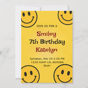 Invitation Smiley Anniversaire