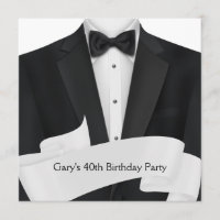 Smoking Homme Noir Blanc Soirée d'anniversaire 40 